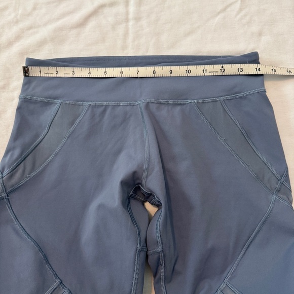 Lululemon 8 Cool to Street Crop Capri Leggings ~ Blue Sheer Low Rise - Picture 4 of 8
